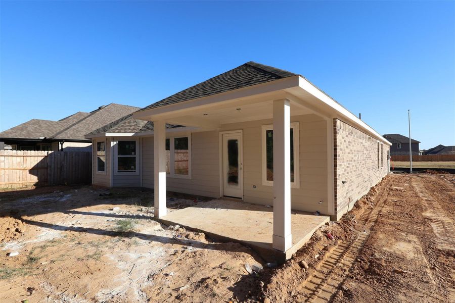 Exterior details and patio area of a home in Sorella, Tomball (Image 22). Exterior details and patio area of a home in Sorella, Tomball (Image 22).