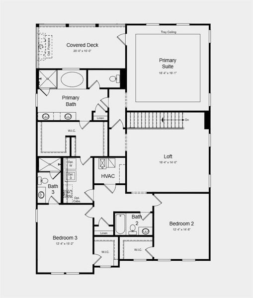 2D floor plan layout of this home in Towson Village, Peachtree City, GA (Image 3).