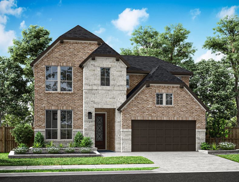 Representative exterior photo of a completed home built from the Wren by Tri Pointe Homes in Oakhill Reserve, Tomball, TX (Image 22).