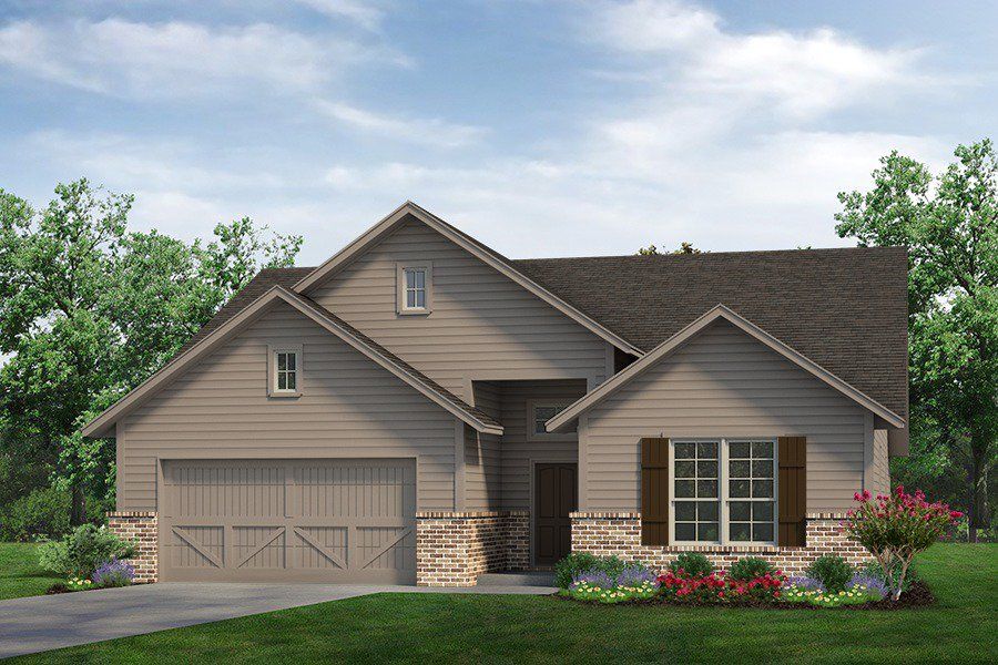 Front exterior of a new home in Covenant Park, Springtown, TX, highlighting curb appeal (Image 1). Front exterior of a new home in Covenant Park, Springtown, TX, highlighting curb appeal (Image 1).