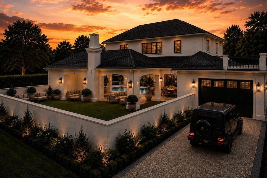 Front exterior of a new home in , Winter Park, FL, highlighting curb appeal (Image 9). Front exterior of a new home in , Winter Park, FL, highlighting curb appeal (Image 9).