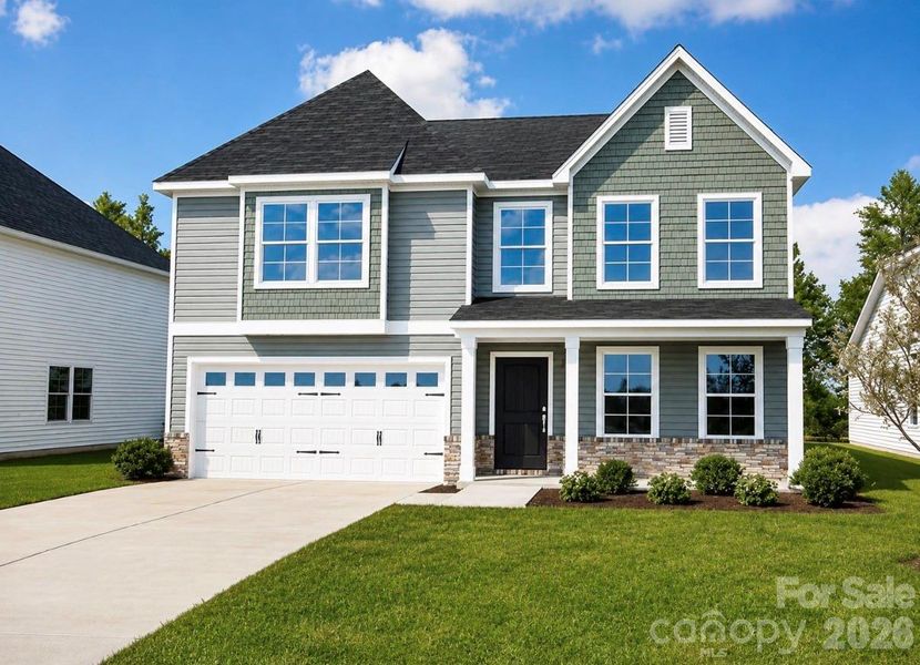 Front exterior of a new home in Clairmont, Charlotte, NC, highlighting curb appeal (Image 2). Front exterior of a new home in Clairmont, Charlotte, NC, highlighting curb appeal (Image 2).