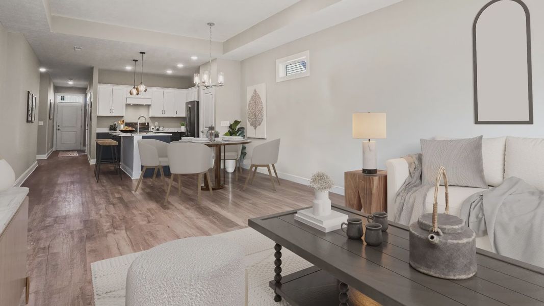 Representative furnished interior of a home built from the Rockaway by Epcon Communities in The Courtyards at Oak Grove, Durham (Image 12).