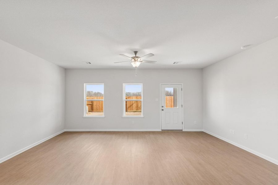 The Georgetown II- Family Room. Home under construction, photo used for illustrative purposes only, colors and options will vary.