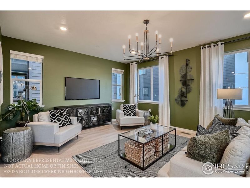 Furnished interior view inside a new home in Baseline, Broomfield (Image 5). Furnished interior view inside a new home in Baseline, Broomfield (Image 5).