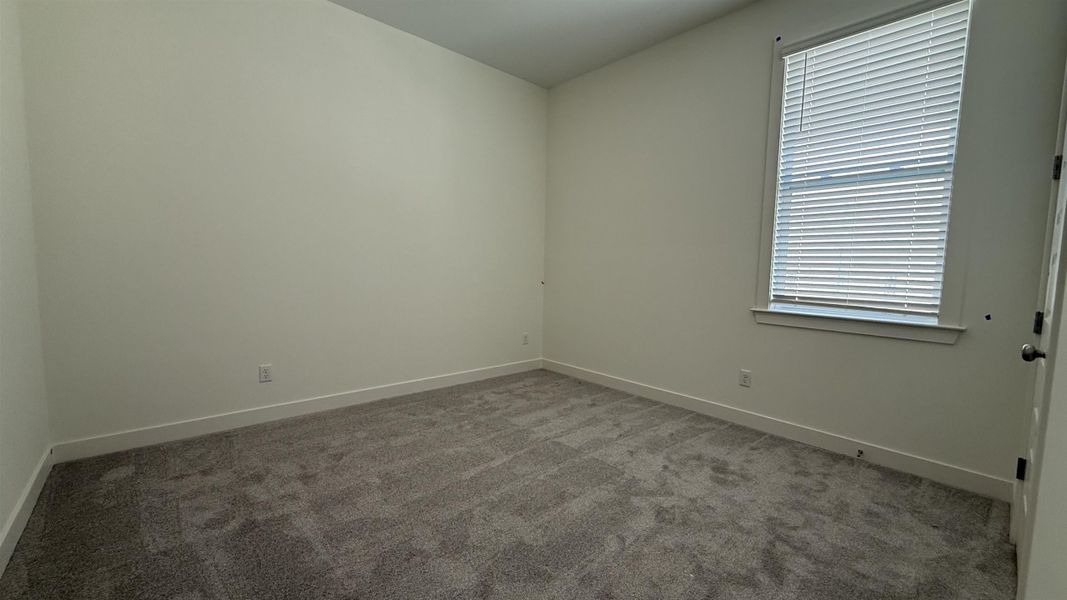 Carpeted empty room with baseboards