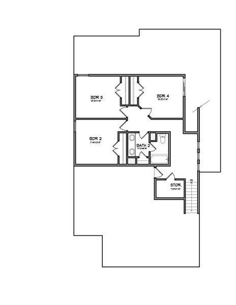 2D floor plan layout for the Nicklas by Heritage Towne in Heritage Towne, Midlothian, TX (Image 4).
