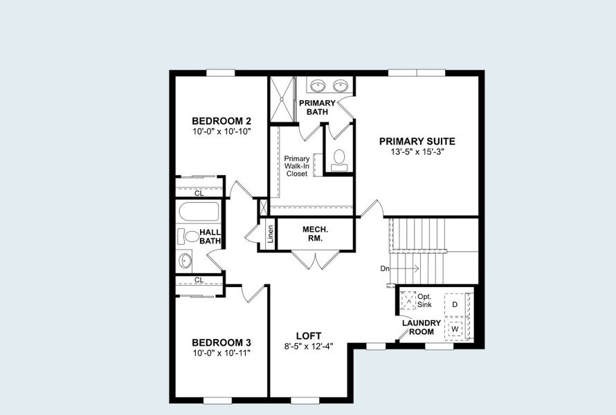 2D floor plan layout of this home in Aspire at Morningside, Fort Pierce, FL (Image 3).
