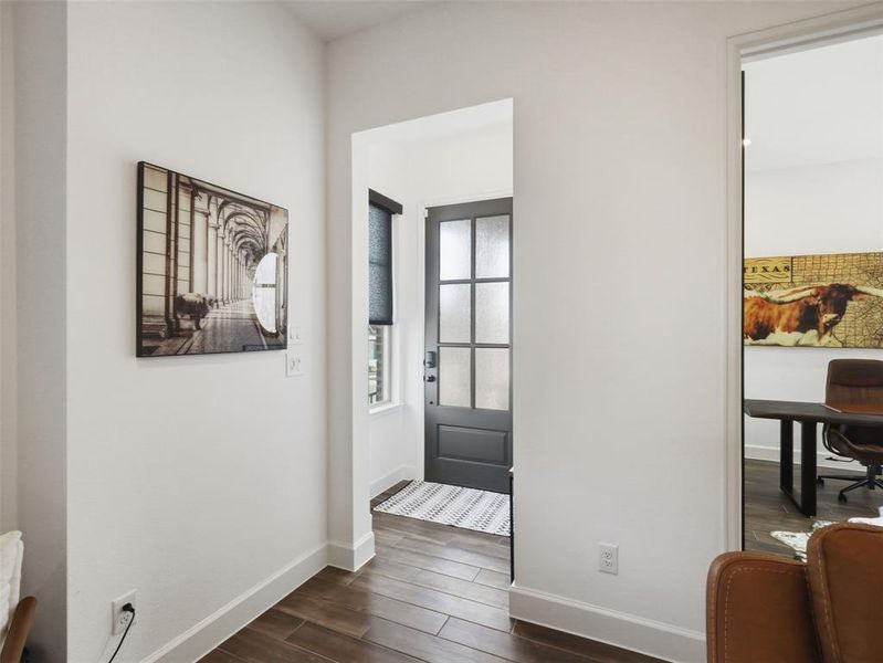 The warm entry sets the tone for welcoming you into the home!