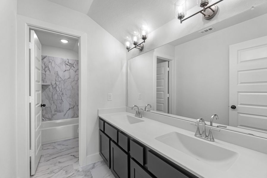 Furnished interior view inside a new home in Sienna, Missouri City (Image 9). Furnished interior view inside a new home in Sienna, Missouri City (Image 9).