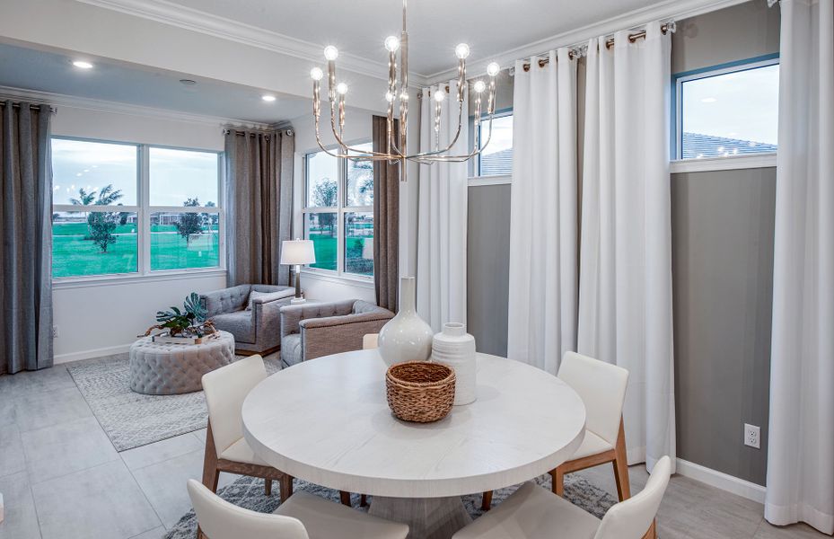 Furnished interior view inside a new home in Del Webb Oak Creek, North Fort Myers (Image 5).
