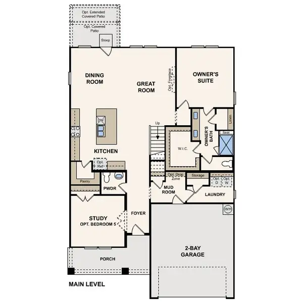 2D floor plan layout for the Lassen by Century Communities in Cloverleaf, Austin, TX (Image 3).