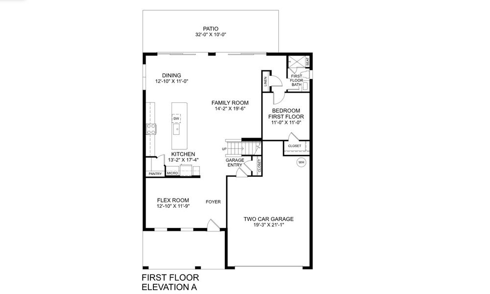 2D floor plan layout for the Laguna by Ryan Homes in Lake Mattie Preserve Estates, Auburndale, FL (Image 1).