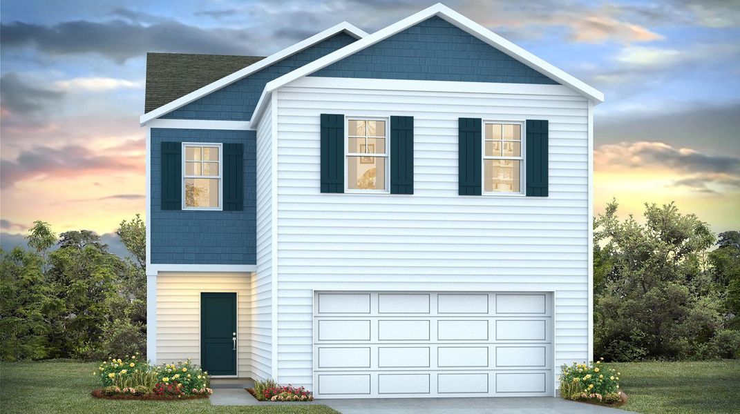 Representative exterior photo of a completed home built from the AISLE by D.R. Horton in Gates Village, Lugoff, SC (Image 4). Representative exterior photo of a completed home built from the AISLE by D.R. Horton in Gates Village, Lugoff, SC (Image 4).