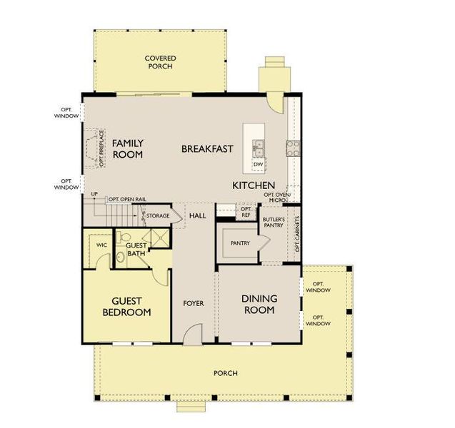 2D floor plan layout of this home in Midtown at Nexton, Summerville, SC (Image 2).
