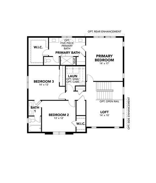 2D floor plan layout for the Regent by Brightland Homes in Trevenna, Windsor, CO (Image 4).