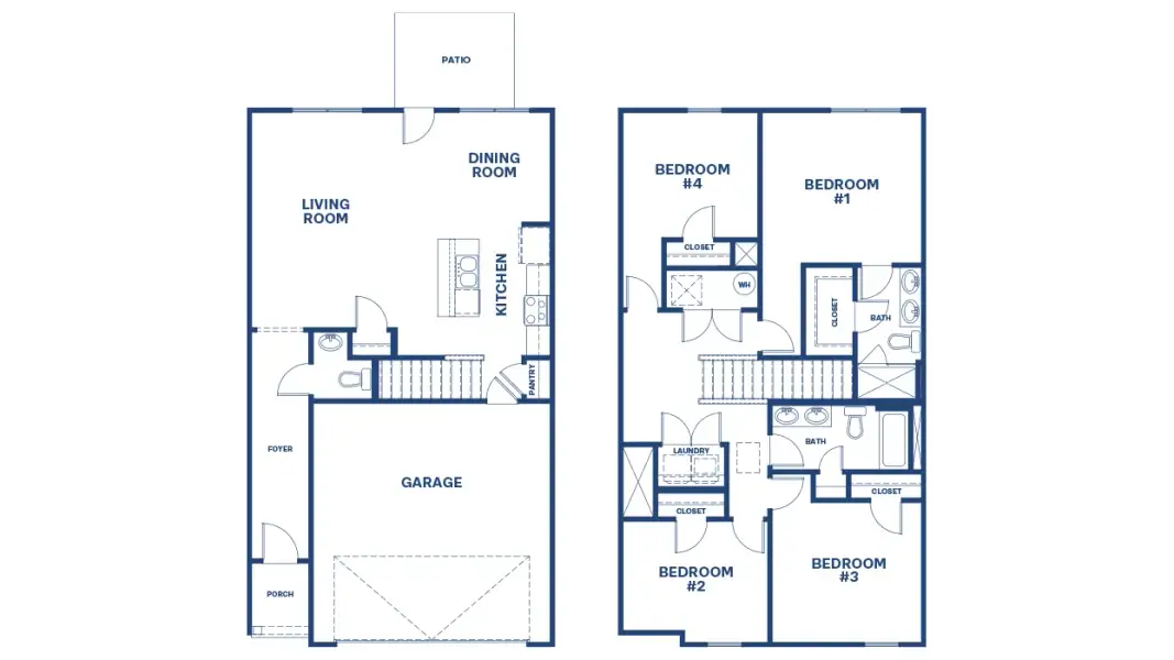 2D floor plan layout for the Pattison by D.R. Horton in Stillwater Lake Oconee, Eatonton, GA (Image 3). 2D floor plan layout for the Pattison by D.R. Horton in Stillwater Lake Oconee, Eatonton, GA (Image 3).