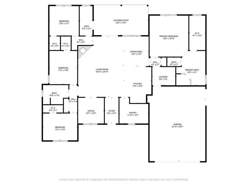 2D floor plan layout of this home in Pecan Plantation, Granbury, TX (Image 5).