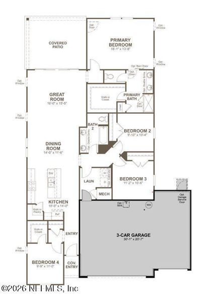 2D floor plan layout of this home in Woodbridge, Fernandina Beach, FL (Image 3).
