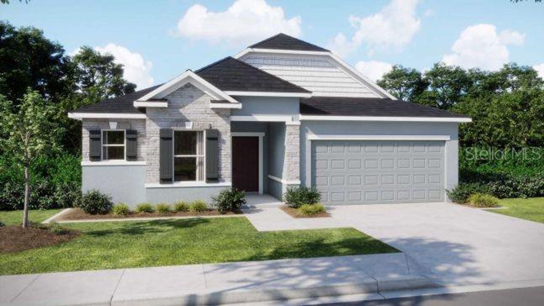 Front exterior of a new home in Sugarmill Woods, Homosassa, FL, highlighting curb appeal (Image 1). Front exterior of a new home in Sugarmill Woods, Homosassa, FL, highlighting curb appeal (Image 1).