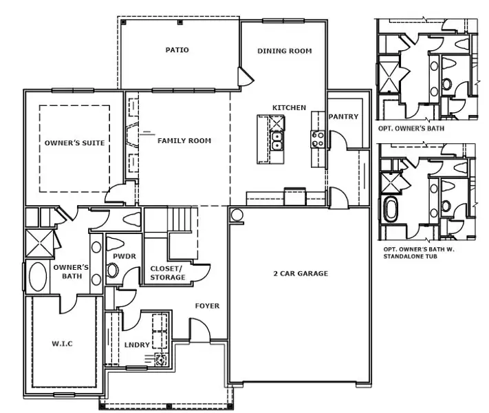 2D floor plan layout for the The Grant by Reliant Homes in Calgary Downs, Winder, GA (Image 3).