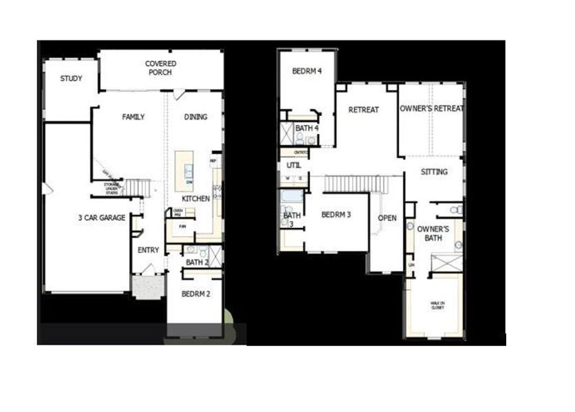 2D floor plan layout of this home in The River District – Excursion Collection, Charlotte, NC (Image 2).