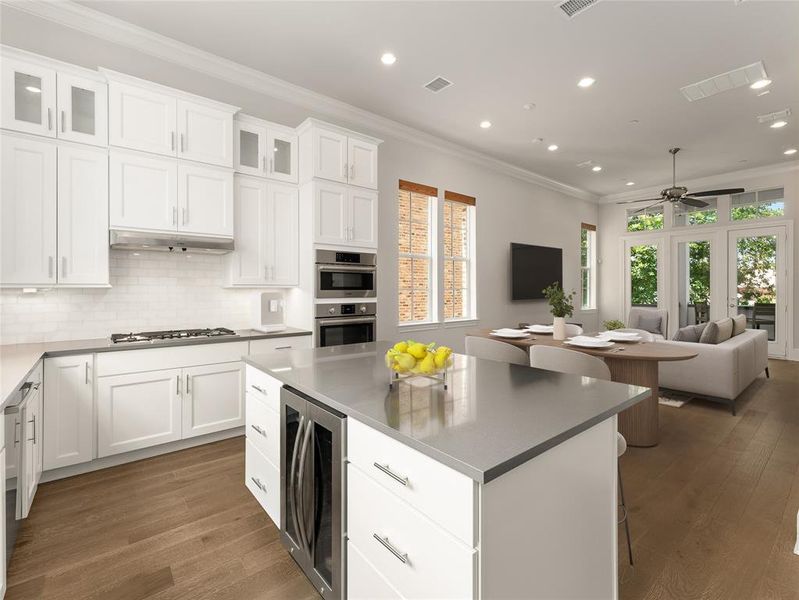Image virtually staged to show use of space.