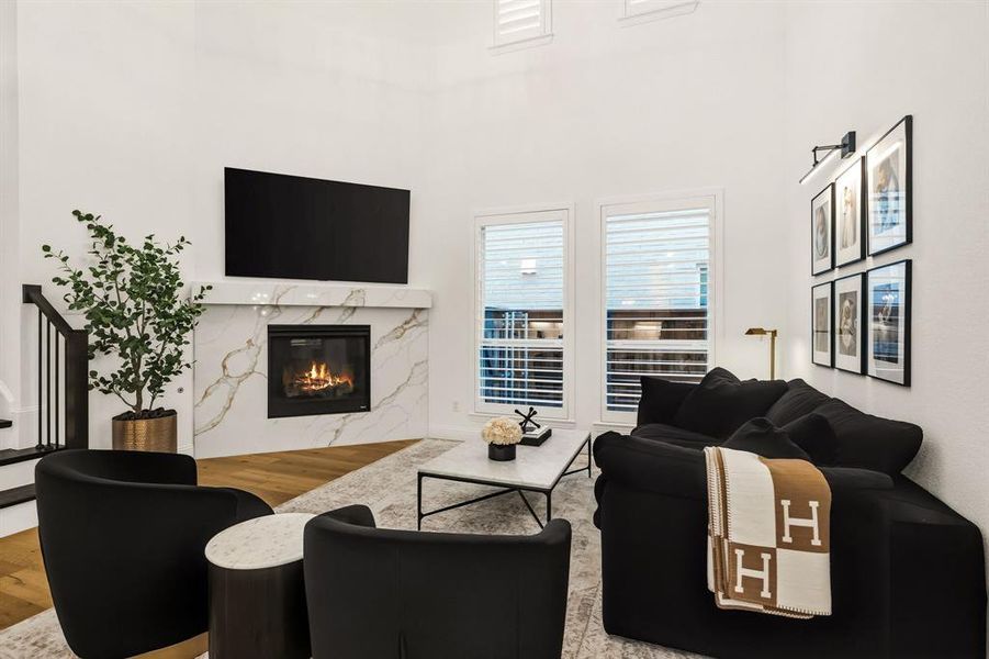 Furnished interior view inside a new home in , The Colony (Image 25).