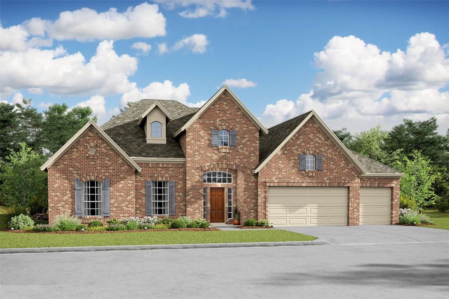 Charming Samuel design by K. Hovnanian Homes in elevation D built in Tejas Landing. (*Artist rendering used for illustration purposes only.) Charming Samuel design by K. Hovnanian Homes in elevation D built in Tejas Landing. (*Artist rendering used for illustration purposes only.)