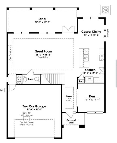 2D floor plan layout for the Naples by Kolter Homes in NatureWalk at Watersound Origins, Inlet Beach, FL (Image 5).