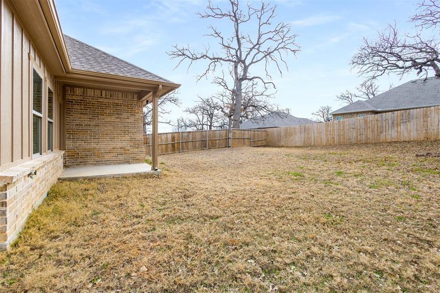 Large privacy fenced in yard.