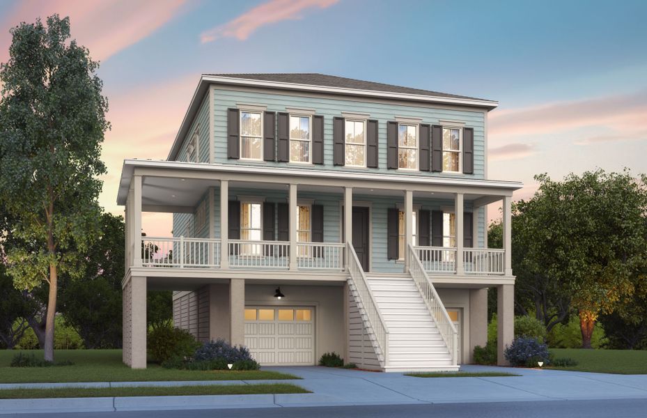 Representative exterior photo of a completed home built from the Primrose - Drive Under by Pulte Homes in Long Savanna, Charleston, SC (Image 4).