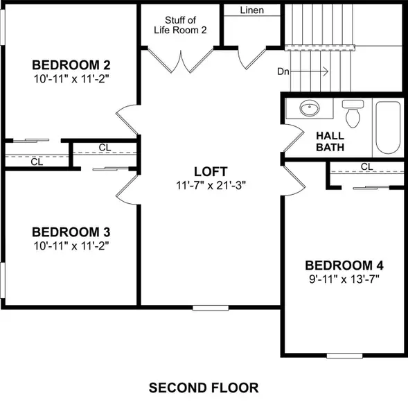 The Tigris II floor plan by K. Hovnanian Homes. 2nd floor shown. *Prices, plans, dimensions, features, specifications, materials, and availability of homes or communities are subject to change without notice or obligation.