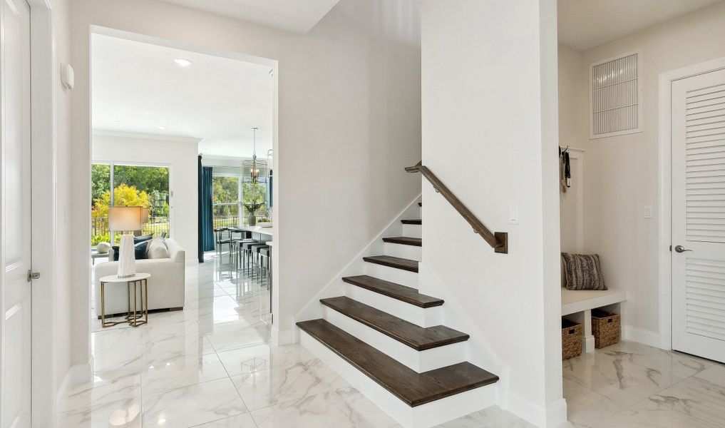 Lovely foyer with tile flooring