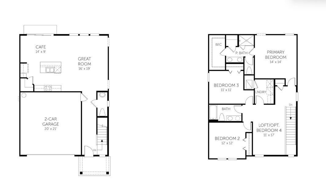 2D floor plan layout for the Nassau - 40' Homesites by Dream Finders Homes in Shearwater, St. Augustine, FL (Image 3).