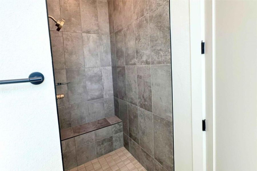 Bathroom view of a shower stall