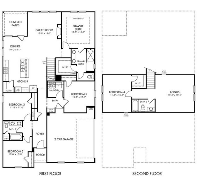 2D floor plan layout for the Northbrook by Meritage Homes in River Pointe, Monroe, GA (Image 4).