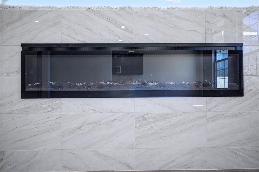 Detailed view of a premium fireplace