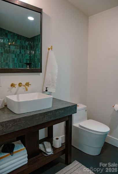 Second bath with tile walk in shower