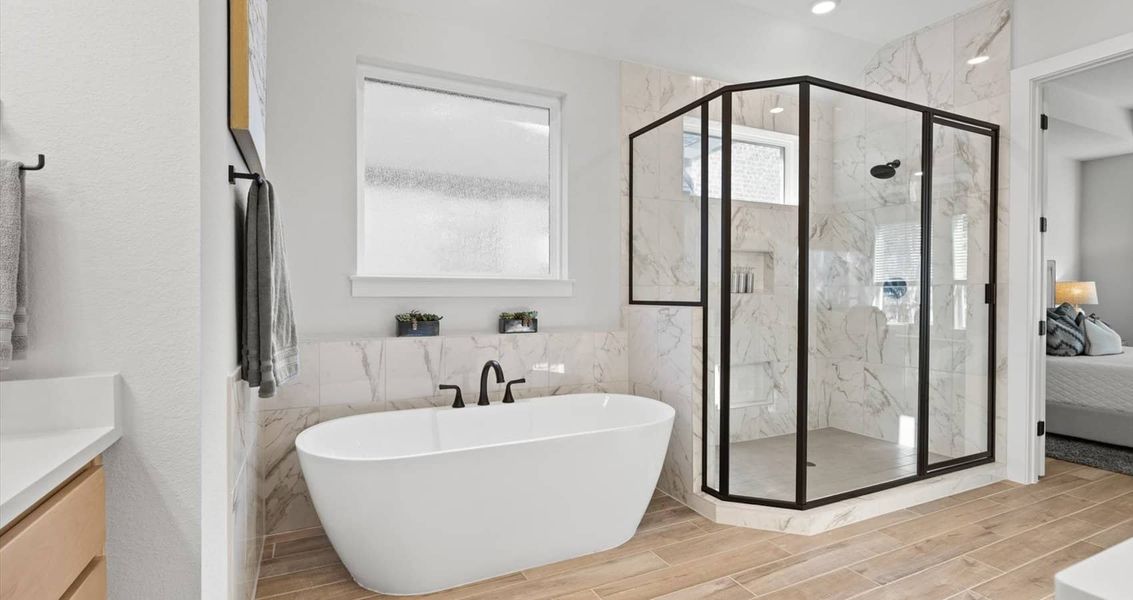 Furnished interior view inside a new home in 6 Creeks, Kyle (Image 10).