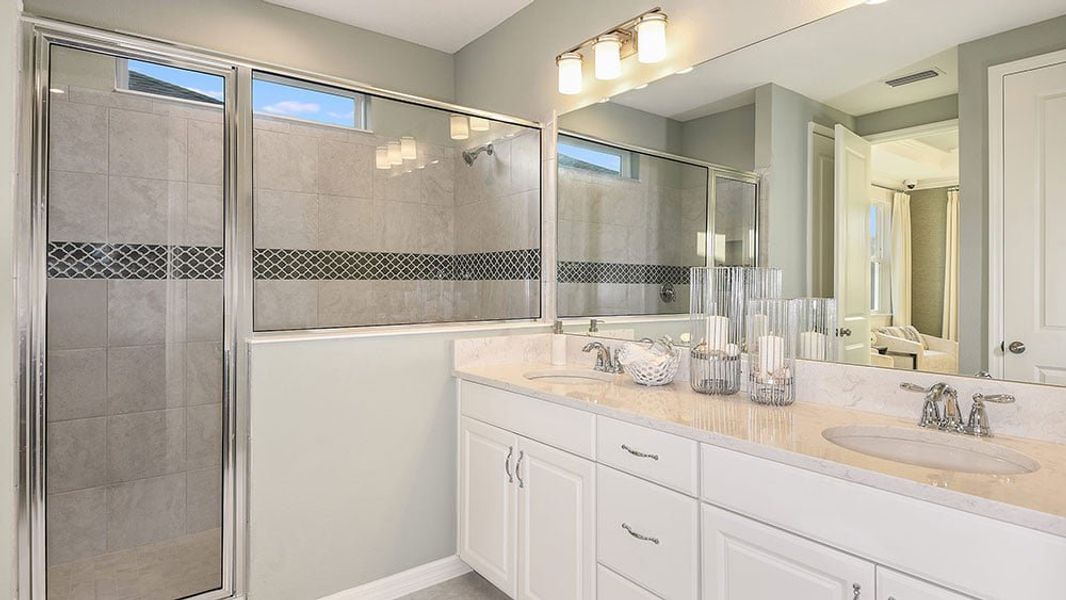 Representative furnished interior of a home built from the Newberry by Taylor Morrison in Harvest at Ovation, Winter Garden (Image 17).