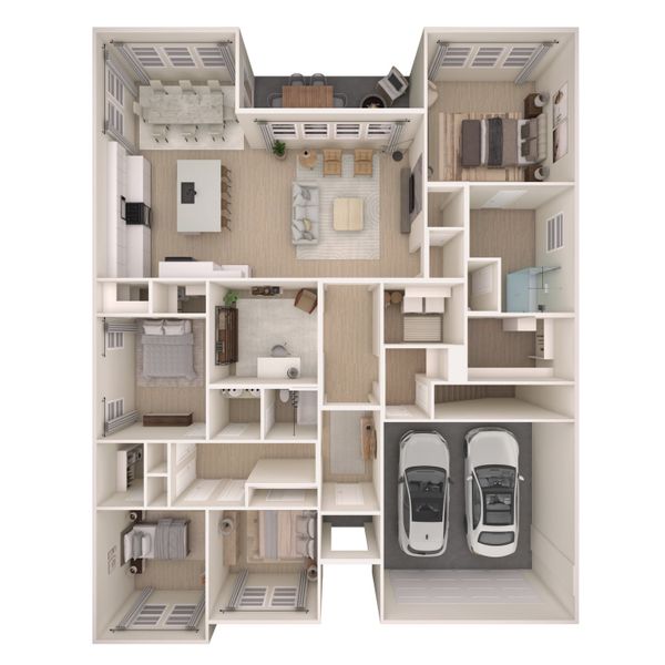 2D floor plan layout for the Barcelona by K. Hovnanian® Homes in Westwood, League City, TX (Image 4). 2D floor plan layout for the Barcelona by K. Hovnanian® Homes in Westwood, League City, TX (Image 4).