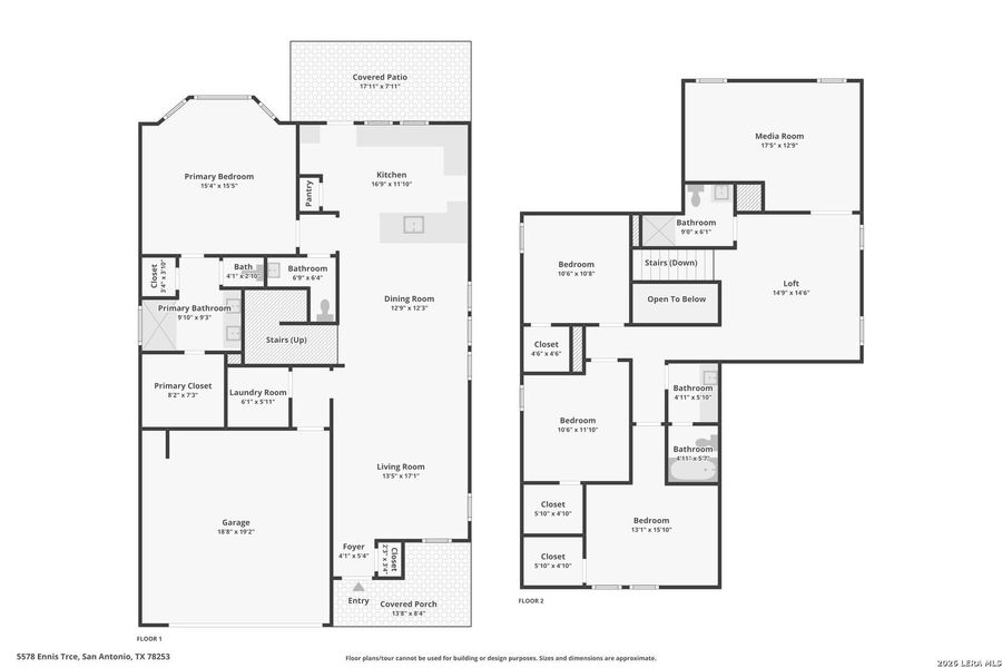 2D floor plan layout of this home in Thomas Pond, San Antonio, TX (Image 5).