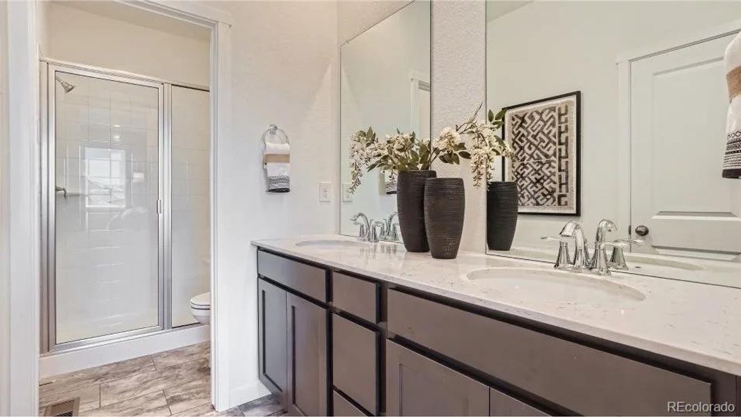 Furnished interior in a model home at Vermilion Creek: The Parkside Collection in Centennial (Image 7).