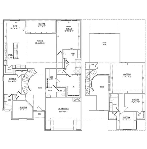 2D floor plan layout for the The Milan by Lillian Custom Homes in Polo Ridge, Forney, TX (Image 6).