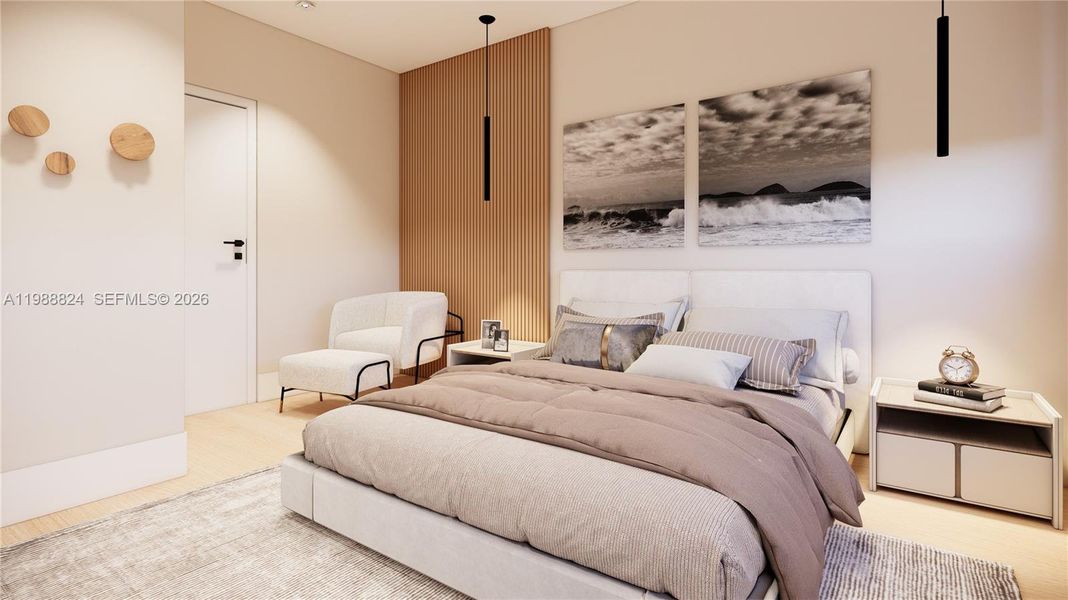 Furnished interior view inside a new home in , Miami (Image 8).