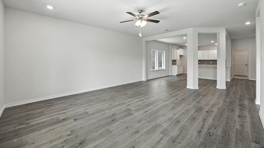 Representative unfurnished interior of a home built from the Tanzanite by D.R. Horton in The Woods at Lindsey Place, Anna (Image 8). Representative unfurnished interior of a home built from the Tanzanite by D.R. Horton in The Woods at Lindsey Place, Anna (Image 8).