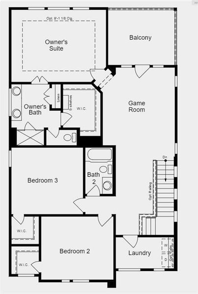 Structural options added include: Open stair railing.