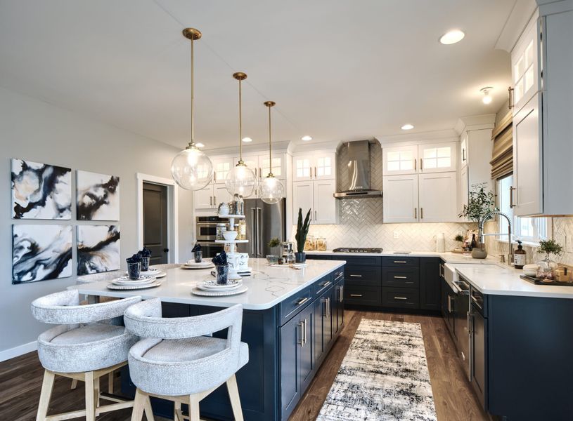 Representative furnished interior of a home built from the Hawthorne by Keystone Custom Homes in McLean South Shore, Belmont (Image 9).