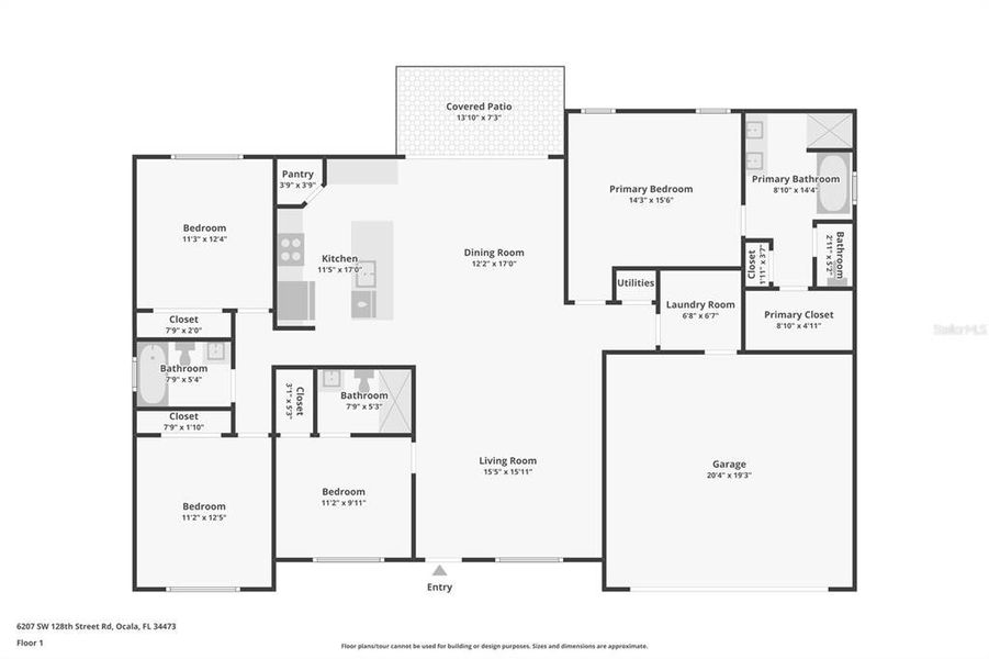 2D floor plan layout of this home in , Ocala, FL (Image 5). 2D floor plan layout of this home in , Ocala, FL (Image 5).